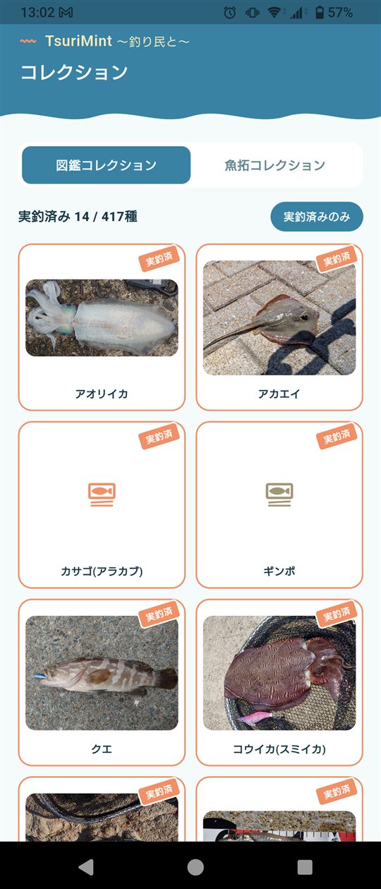 図鑑コレクション画面